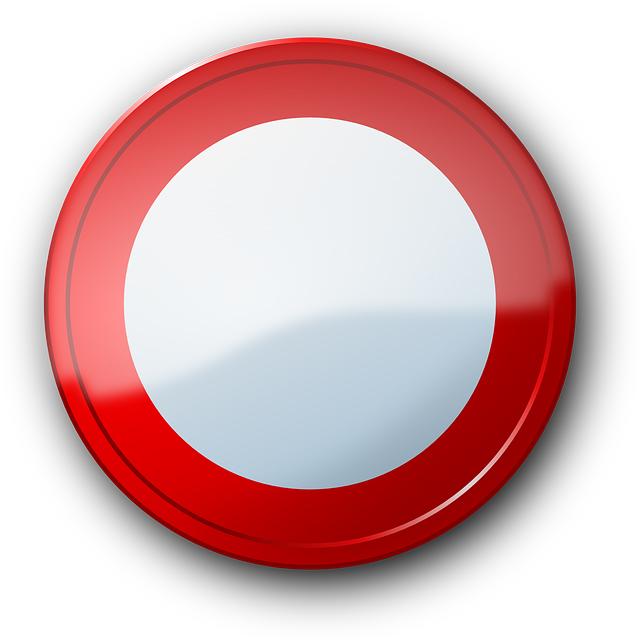 Ein Sperrschild: rundes Verkehrszeichen mir rotem Rand und weiß ausgefüllt