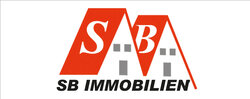 Logo in Form zweier roten Häuser mit SB Aufdruck