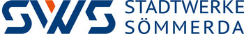 Logo als Wortmarke der SWS Stadtwerke Sömmerda in blau und Orange