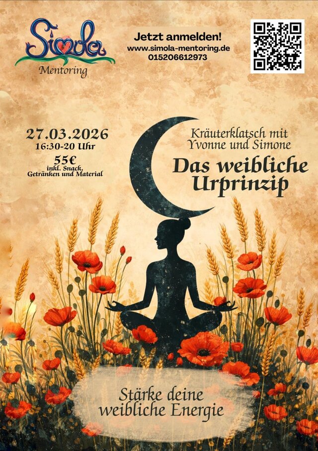 Plakat der Veranstaltung "Das weibliche Urprinzip"