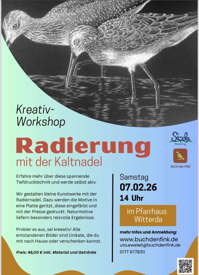 Plakat für die Veranstaltung " Radierung mit der Kaltnadel.