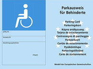 Blauer EU-Parkausweis für Menschen mit Behinderung 
