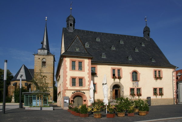 Bild vom Rathaus der Stadt Sömmerda vom Marktplatz aus