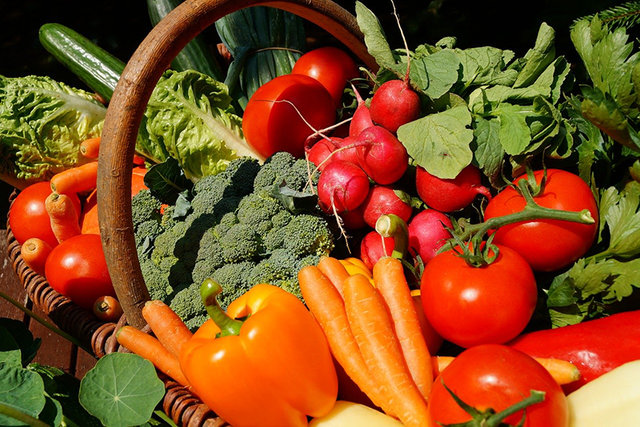 Einkaufskorb mit verschiedenem Gemüse