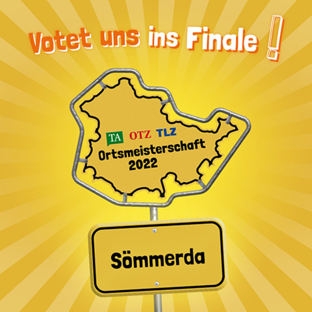 Das Plakat mit dem Aufruf zum Voting für Sömmerda