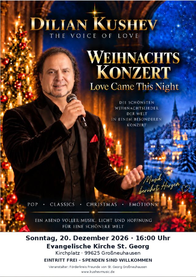 Weihnachtskonzert mit Dilian Kushev
