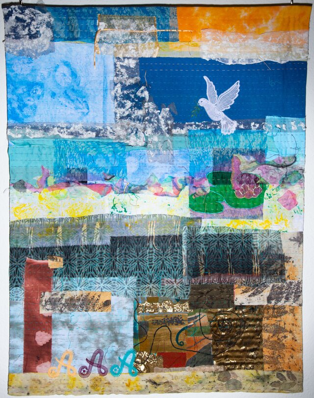 Textile Verbindung von Angelika Pischke, Anne-Kathrin Müller und Antje May.