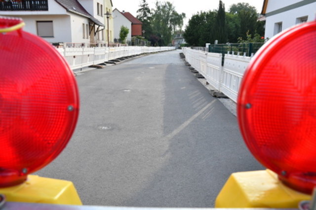 Signallampen und Bauzäune in der Mozartstraße