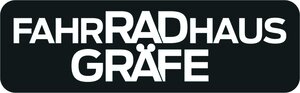 Logo des Fahrradhaus Gräfe mit weißer Schrift auf dunkelblauen Balken