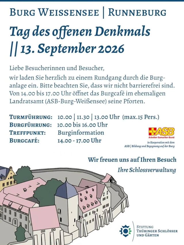 Burgführungen auf der Runneburg in Weißensee zum Tag des offenen Denkmals