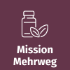 Mission Mehrweg steht in eiß auf lila farbenen Hintergrund unter einem Symbol von einer Flasche mit einem Blattzweig