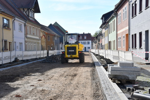 Baufahrzeug in der Neutorstraße