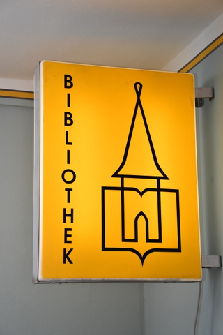 Leuchtschild Bibliothek